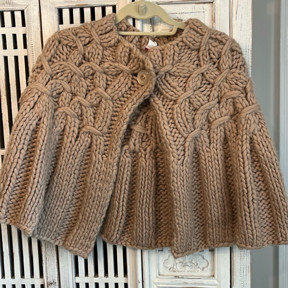 Chunky knit poncho